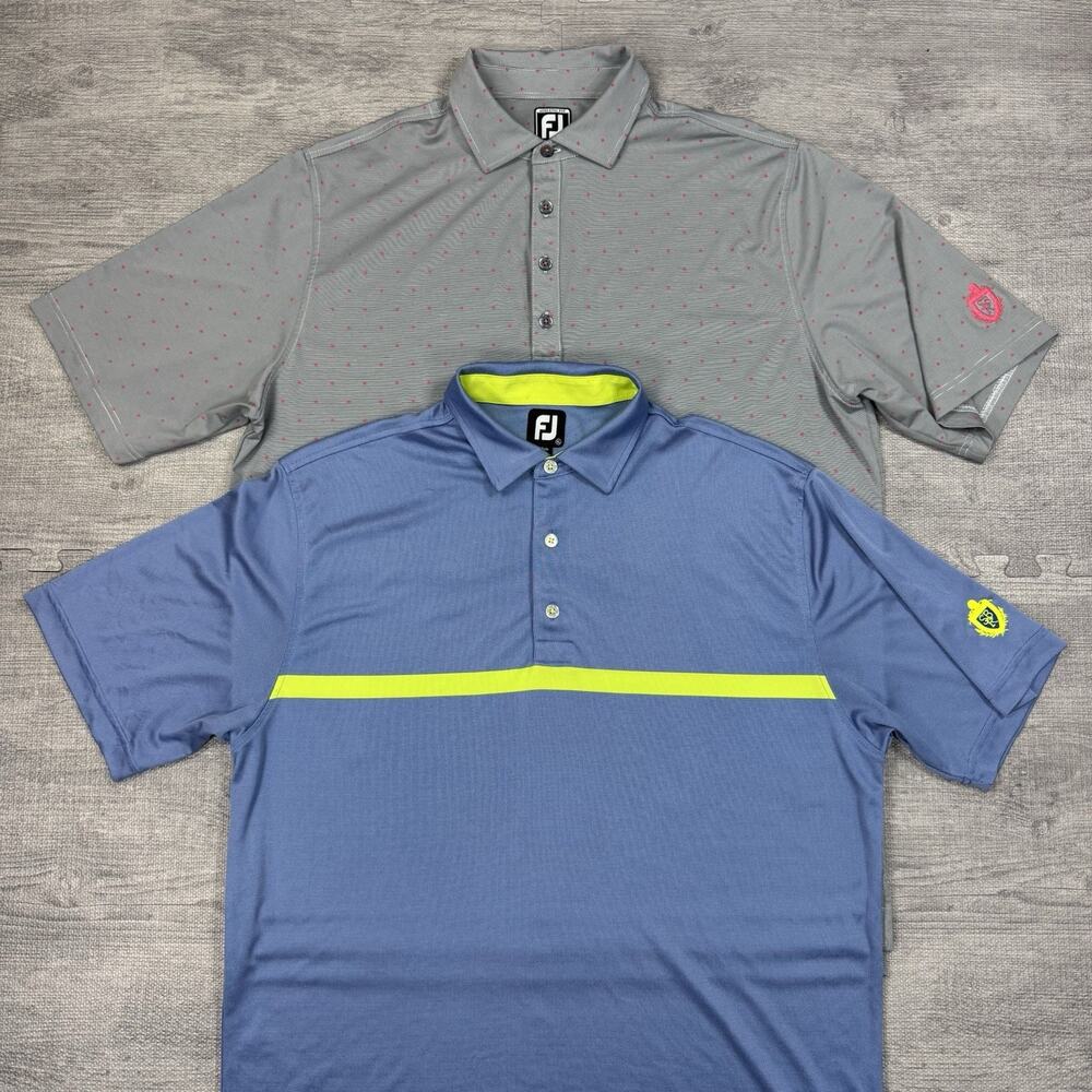 Lot of 2 FOOTJOY x Stonebridge Ranch Golf Club XL AOP Polo Performance PREPPY